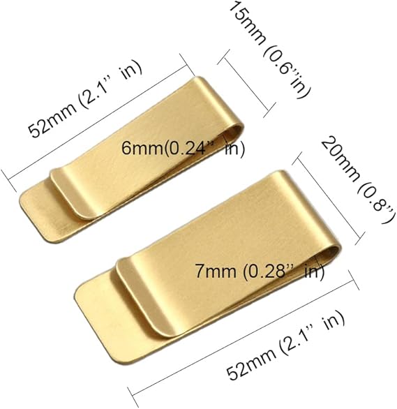 Metal Brass Money Cash Clip 2-Pack