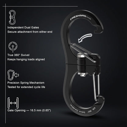 FresKaro Double-Ended Wiregate Carabiner Clip