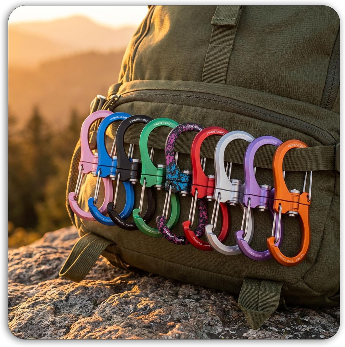 FresKaro Double-Ended Wiregate Carabiner Clip