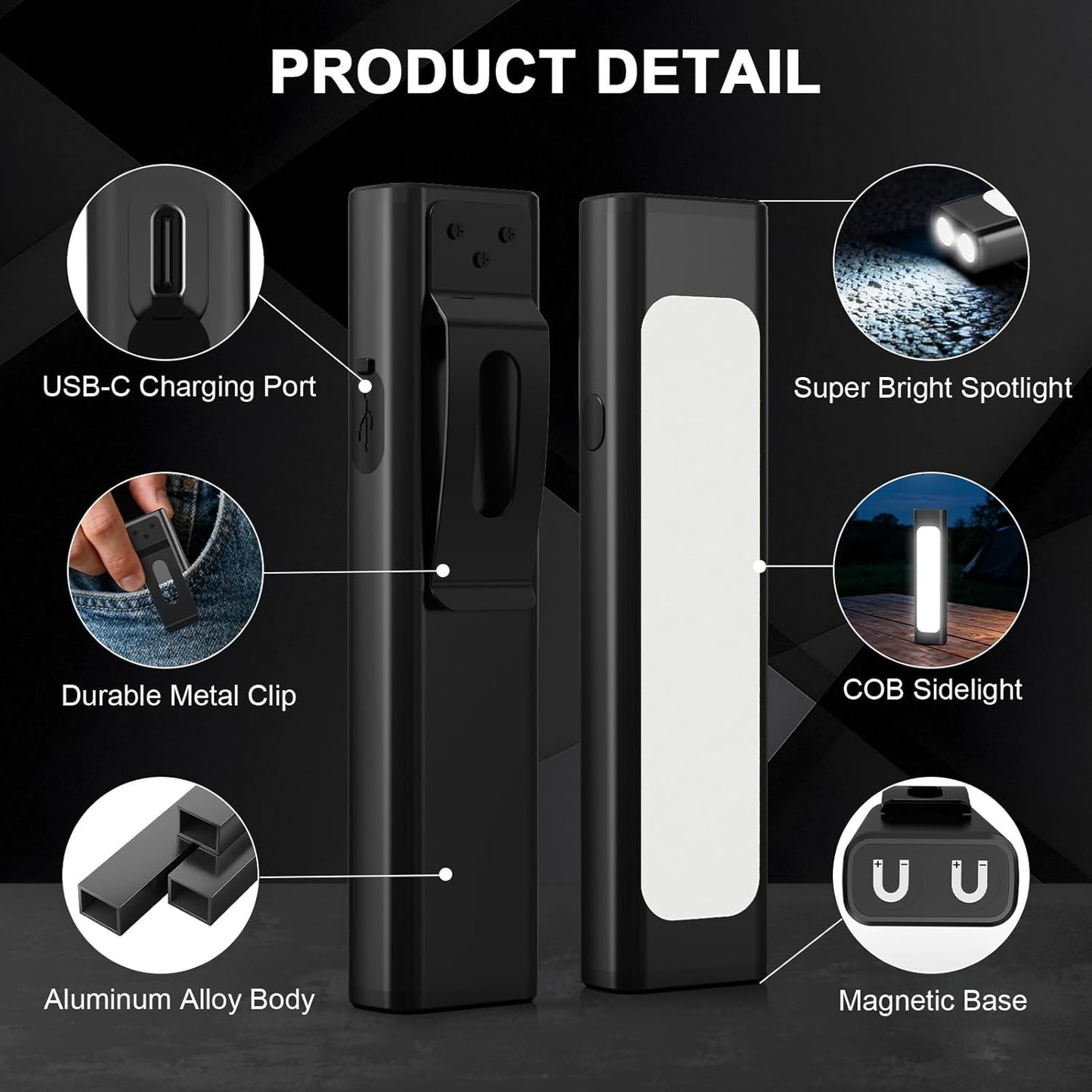 Rechargeable Small EDC Flashlight 2-Pack
