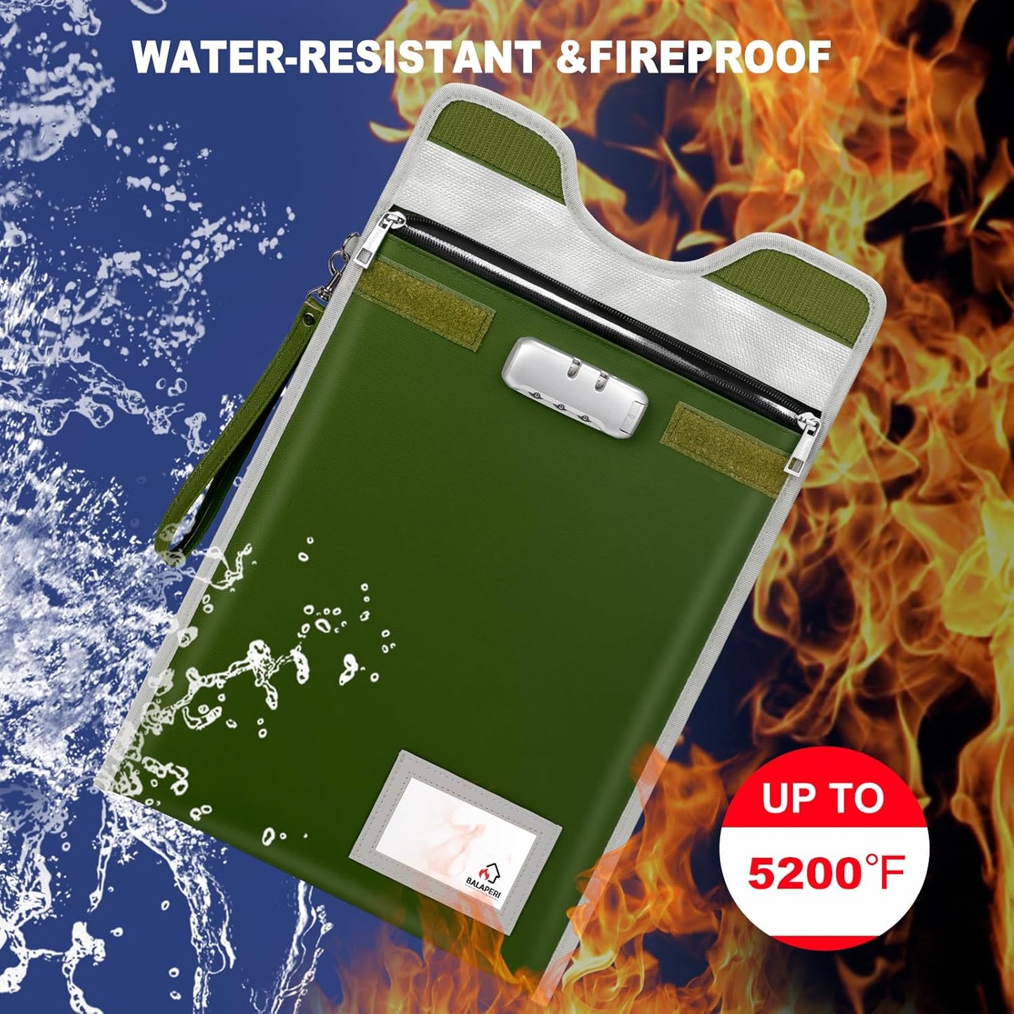 Fireproof Document Safe Bag with Lock