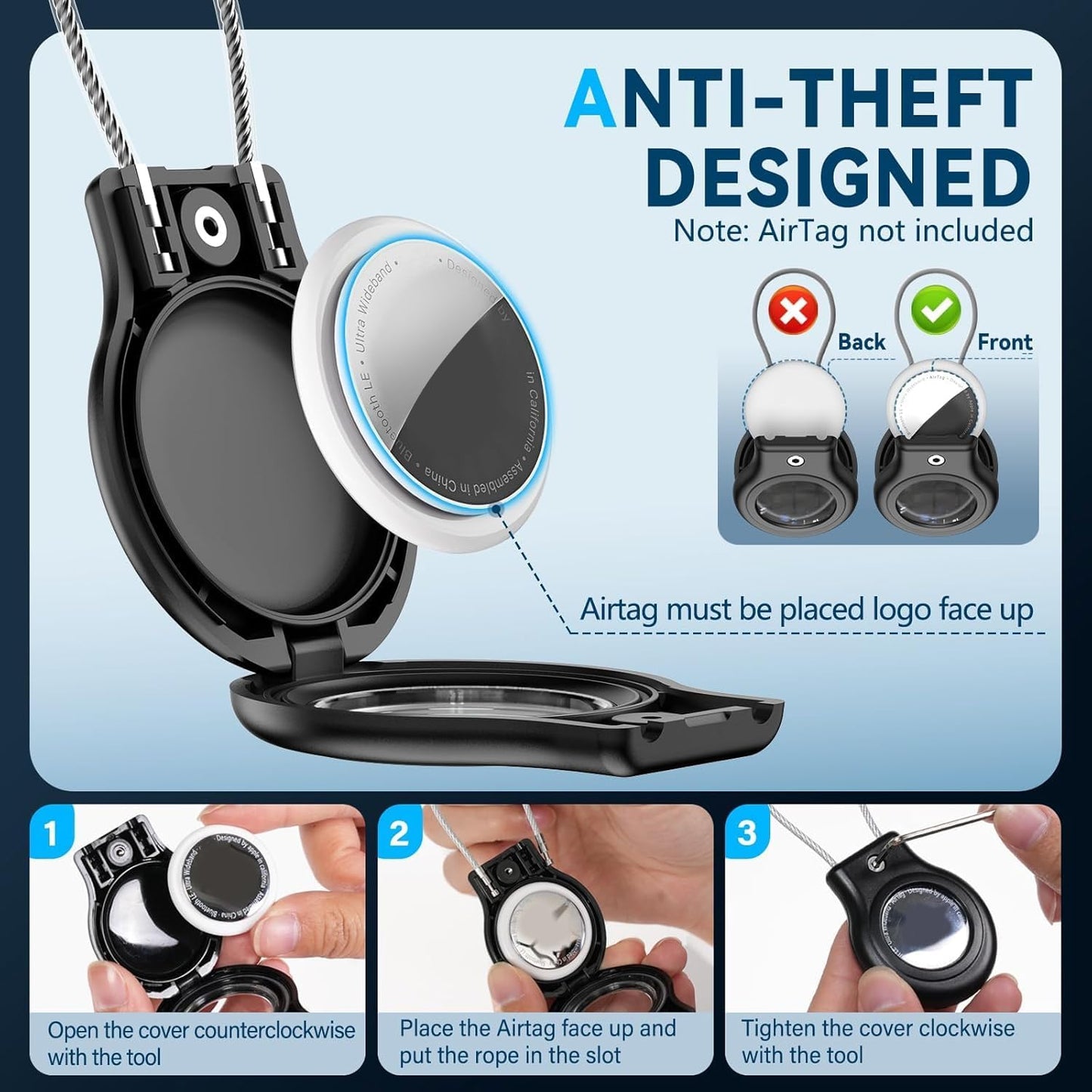 4-Pack Waterproof AirTag Holder